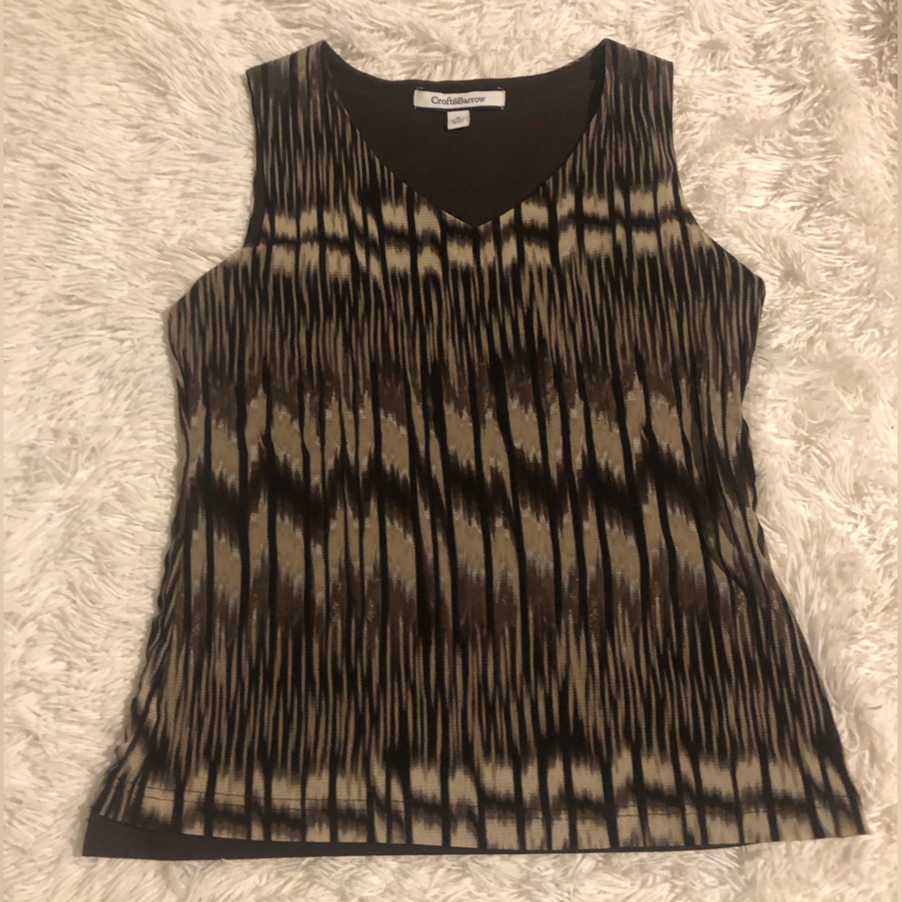 Croft & Barrow Brown and Black Tank Top